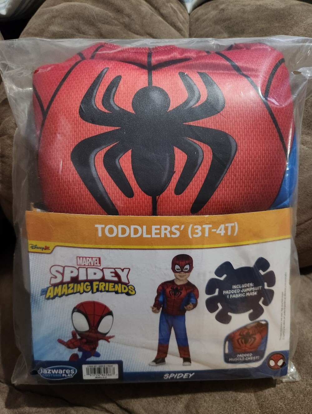 Marvel Spidey Amazing Friends Toddler Costume 3T 4T Spider-Man Jumpsuit Mask